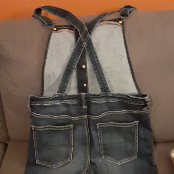 American Eagle Outfitters Dark Blue Women Jeans Overalls - Picture 2 of 5